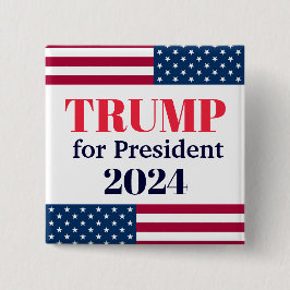 TRUMP för president 2024-American Flagga Button Knapp
