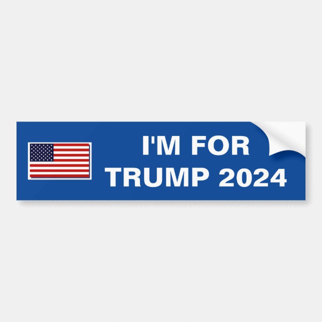 TRUMP FÖR PRESIDENT 2024 BUMPER STICKER BILDEKAL (Framsidan)