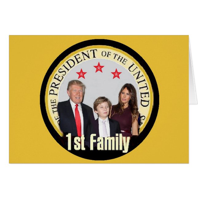 TRUMP-första familjekort Hälsningskort (Framsidan Horizontal)