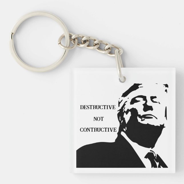 Trump/Förstörande Inte Konstruktiv Nyckelring (Framsidan)