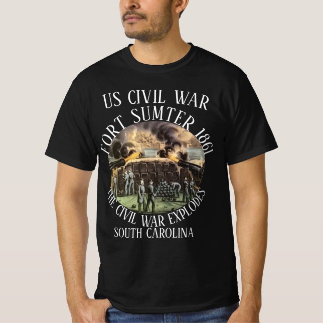 Trump FORT SUMTER US CIVIL KRIG SOUTH T Shirt (Framsida)