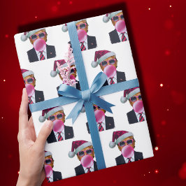 Trump Foto | Trump som blåser bubbelgummi jul Presentpapper
