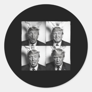 Trump Fotobox På Påskharen Öron Roligt USA Mig Runt Klistermärke