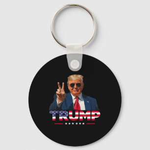 Trump Fredstecken Hand USA flagga Trump 2024 Nyckelring