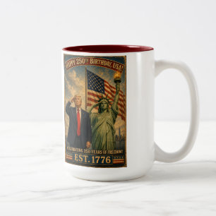 Trump Frihetsgudinnan USA 250 Årsfirande Två-Tonad Mugg