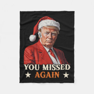Trump Funny jul du missade igen 2024 Fleecefilt