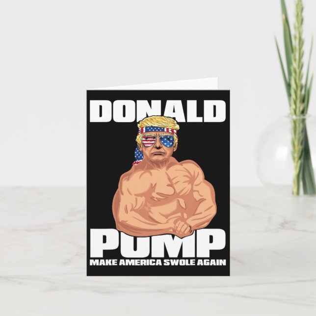 Trump Funny juli 4:e Donald Pump Kort (Framsida)