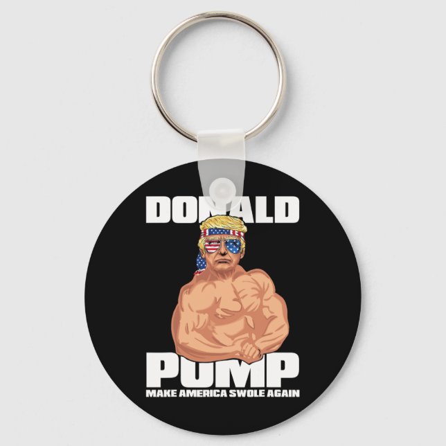 Trump Funny juli 4:e Donald Pump Nyckelring (Framsida)