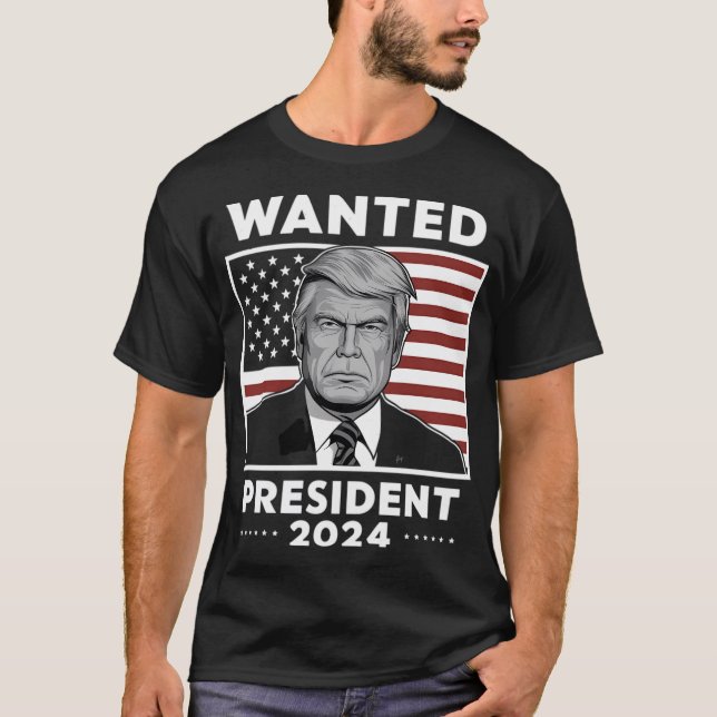 Trump Funny Wanted för talman 2024 T Shirt (Framsida)