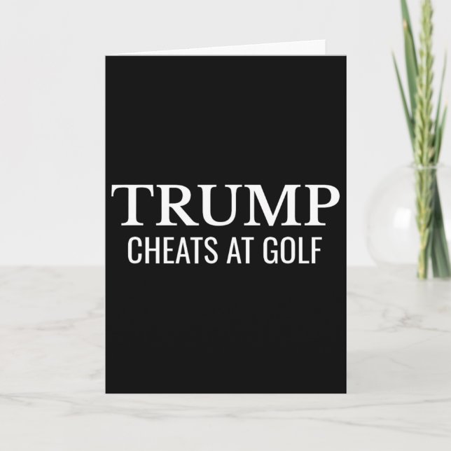 Trump Fuskar På Golf – Rolig Politisk Protest  Kort (Framsida)