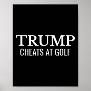 Trump Fuskar På Golf – Rolig Politisk Protest Poster