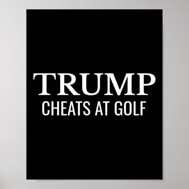 Trump Fuskar På Golf – Rolig Politisk Protest  Poster (Framsidan)