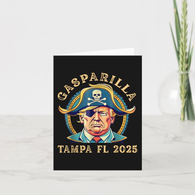 Trump Gasparilla Tampa Fl 2025 Pirat-festival Kort (Framsida)