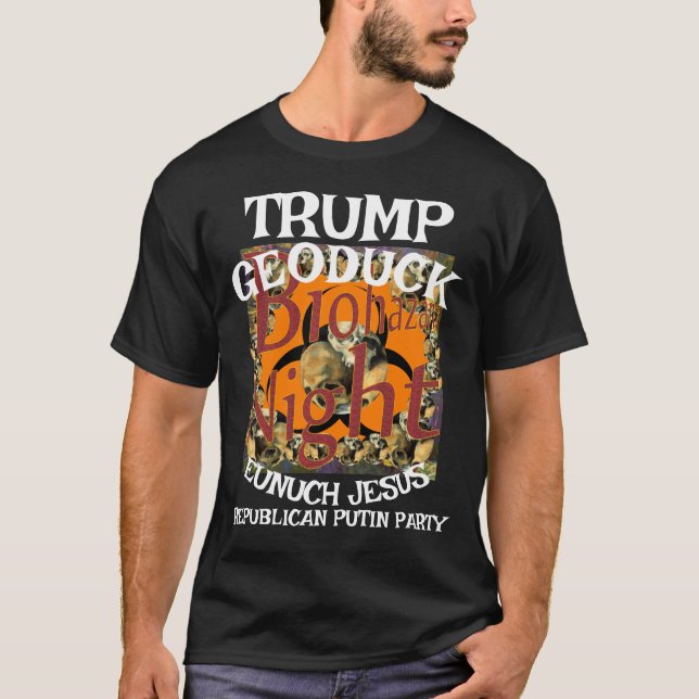 Trump Geoduck Eunuch Jesus Republican Pee Party T Shirt (Framsida)
