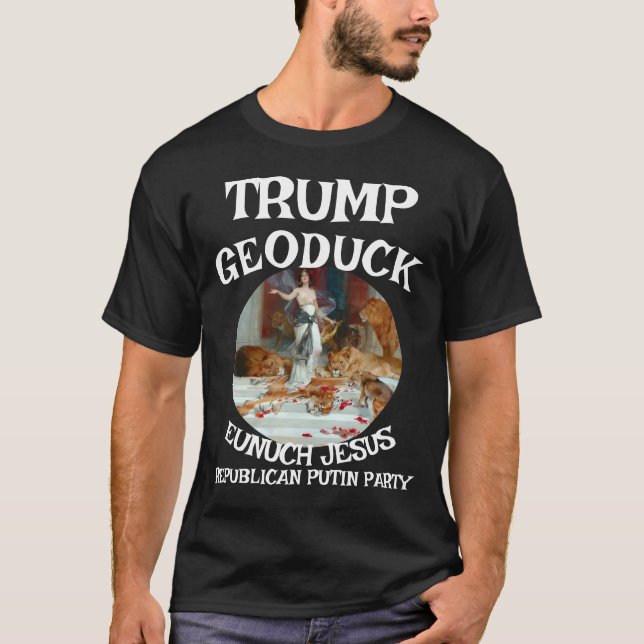 Trump Geoduck Eunuch Jesus Republican Pee Party T Shirt (Framsida)