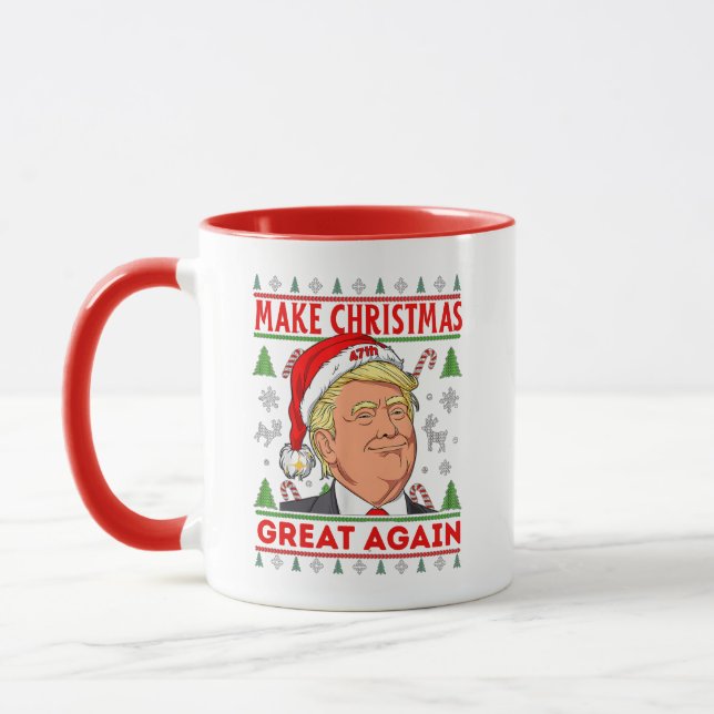 Trump Gift Mugg, Donald Trump God jul Mugg (Vänster)