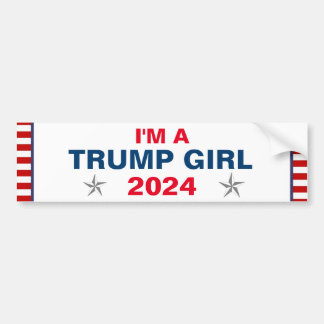TRUMP GIRL 2024 BUMPER STICKER BILDEKAL