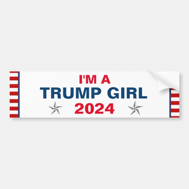 TRUMP GIRL 2024 BUMPER STICKER BILDEKAL (Framsidan)