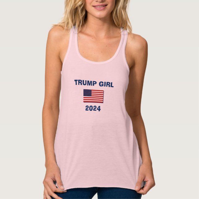 TRUMP GIRL 2024-Tanktop Linne Med Racerback (Framsida)