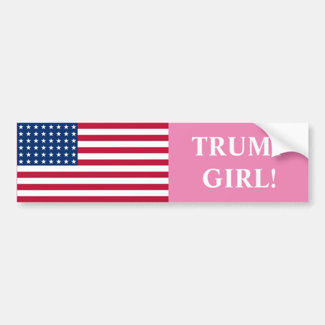 Trump Girl Bumper Sticker Bildekal (Framsidan)