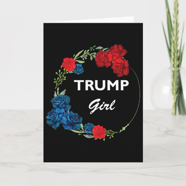 Trump Girl Flower Wreath  Kort (Framsida)