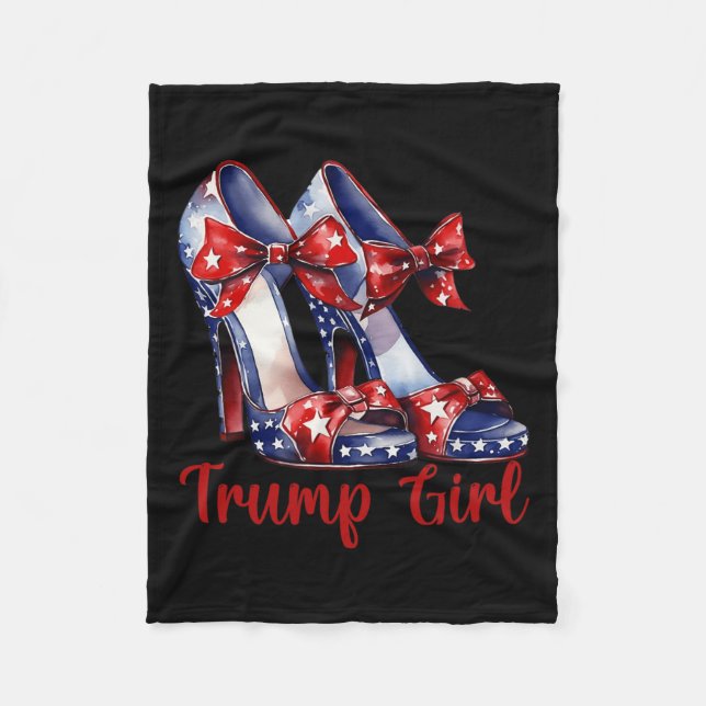 Trump Girl High Heel Stilettos American Flagga Tru Fleecefilt (Framsidan)
