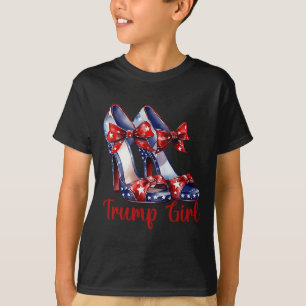Trump Girl High Heel Stilettos American Flagga Tru T Shirt