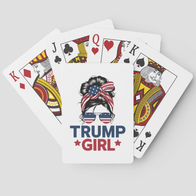 Trump Girl Messy Bun Trump 2024 Val American Casinokort (Baksidan)