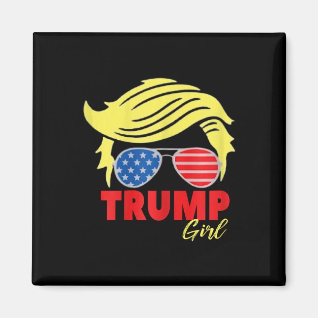 Trump Girl Messy Bun Trump 2024 Val American Magnet (Framsidan)