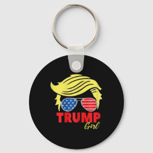 Trump Girl Messy Bun Trump 2024 Val American Nyckelring