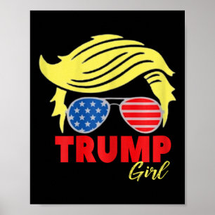 Trump Girl Messy Bun Trump 2024 Val American Poster