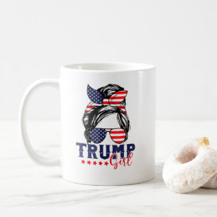 Trump Girl Messy Bun Trump 2024 Val Kaffemugg
