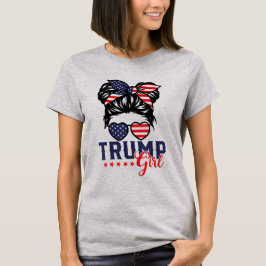 Trump Girl Messy Bun Trump 2024 Val T Shirt