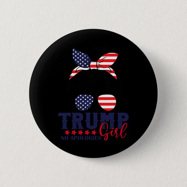 Trump Girl No Apologies Messy Bun Trump 2024 Ameri Knapp (Framsida)