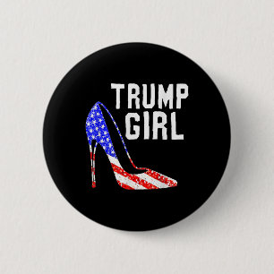 Trump Girl Trump 2025 Val American Flagga Knapp