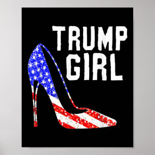 Trump Girl Trump 2025 Val American Flagga Poster