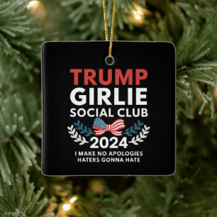 Trump Girlie Coquette Social Club Bow Val Julgransprydnad Keramik