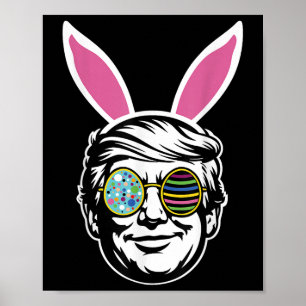 Trump Glad påsk Bunny Egg Hunt Vår Funny Skutt Poster