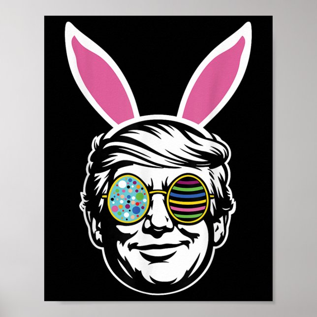 Trump Glad påsk Bunny Egg Hunt Vår Funny Skutt Poster (Framsidan)