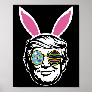 Trump Glad Påskharen Äggjakt Vår Rolig Hopp Poster
