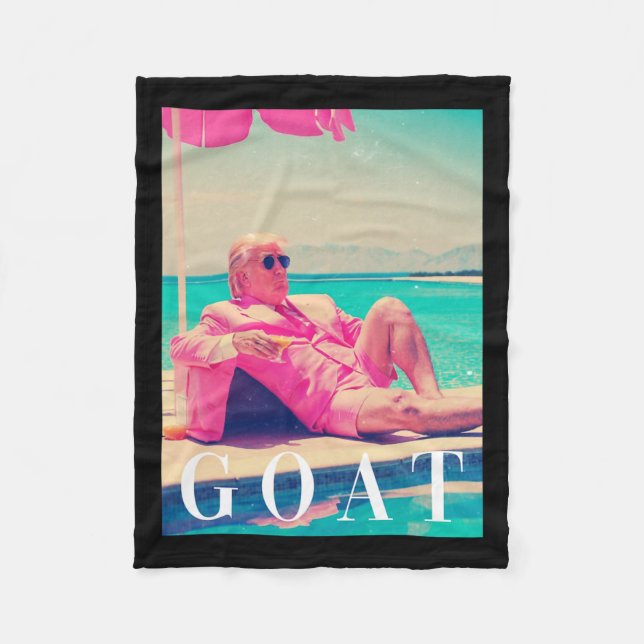 Trump Goat Shirt Summer 2024 Retro Funny Rosa Dona Fleecefilt (Framsidan)