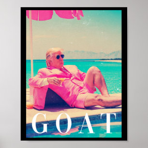 Trump Goat Shirt Summer 2024 Retro Funny Rosa Dona Poster