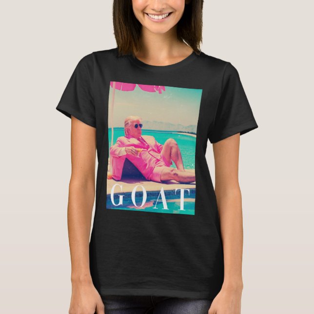 Trump Goat Shirt Summer 2024 Retro Funny Rosa Dona T Shirt (Framsida)