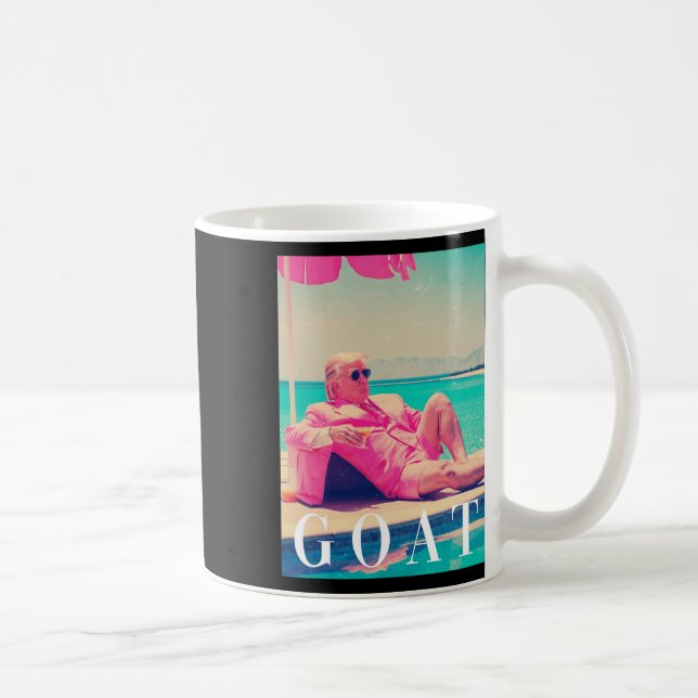 Trump Goat Summer 2024 Retro Funny Rosa Donald Tru Kaffemugg (Höger)