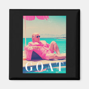 Trump Goat Summer 2024 Retro Funny Rosa Donald Tru Magnet