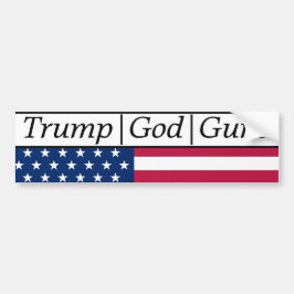 Trump God Guns American Flagga Bildekal