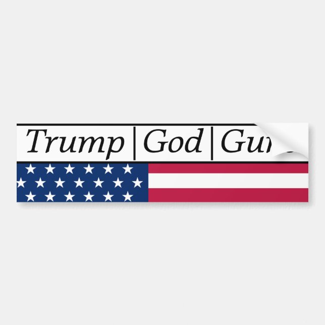 Trump God Guns American Flagga Bildekal (Framsidan)