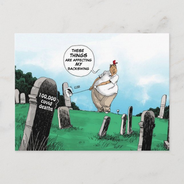 TRUMP GOLFS UNDER PANDEMIC VYKORT (Framsida)