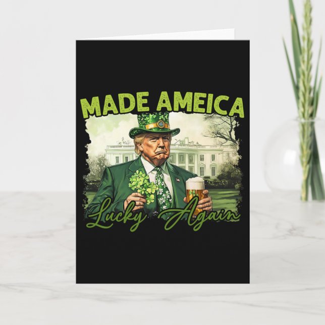 Trump Gör Amerika Lucky Igen St Patrick's Day Sh Kort (Framsida)