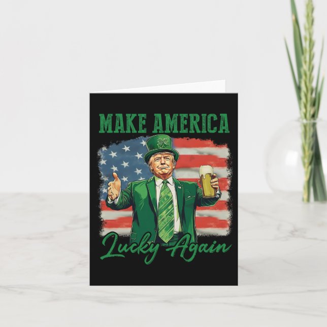 Trump Gör Amerika Lucky Igen St Patrick's Day Sh Kort (Framsida)